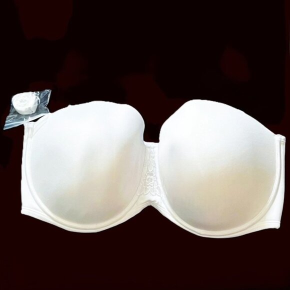 Vanity Fair convertible strapless or with. Underwire Bra 44DDD (44F) White New - Picture 2 of 9